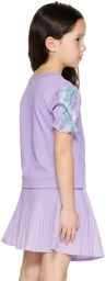 ANNA SUI MINI Kids Purple Check T-Shirt