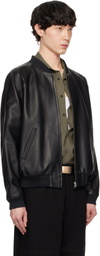 International Gallery BEAMS Black Track Leather Jacket