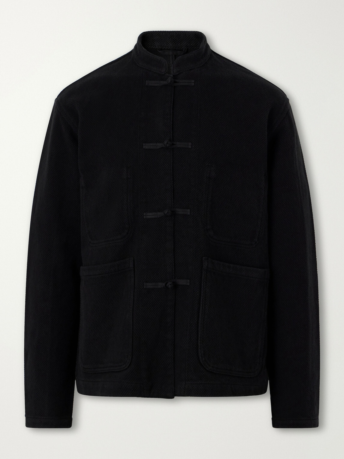 Blue Blue Japan - Mandarin-Collar Cotton-Sashiko Jacket - Black