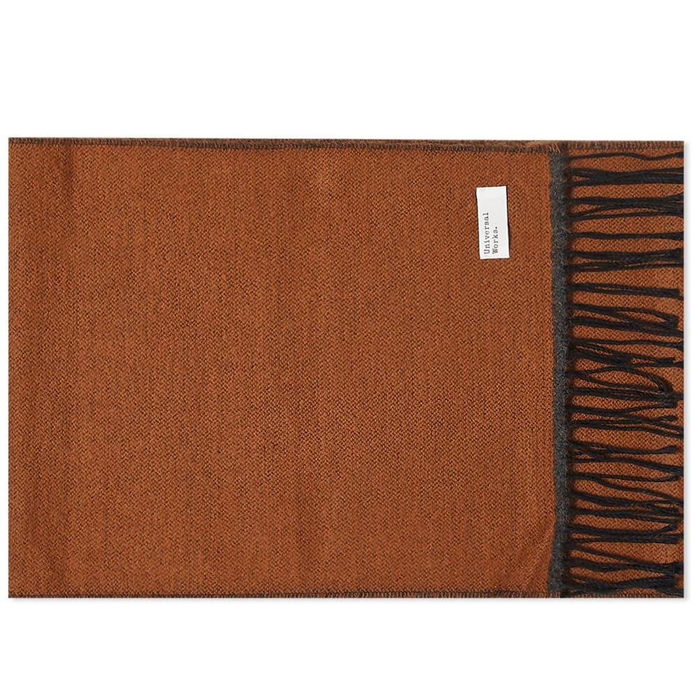 Photo: Universal Works Men's Double Sided Scarf in Brown/Charcoal