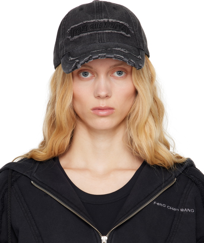 Photo: Feng Chen Wang Black Denim Baseball Cap
