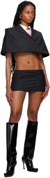 Mowalola Black Pinstriped Mini Skirt