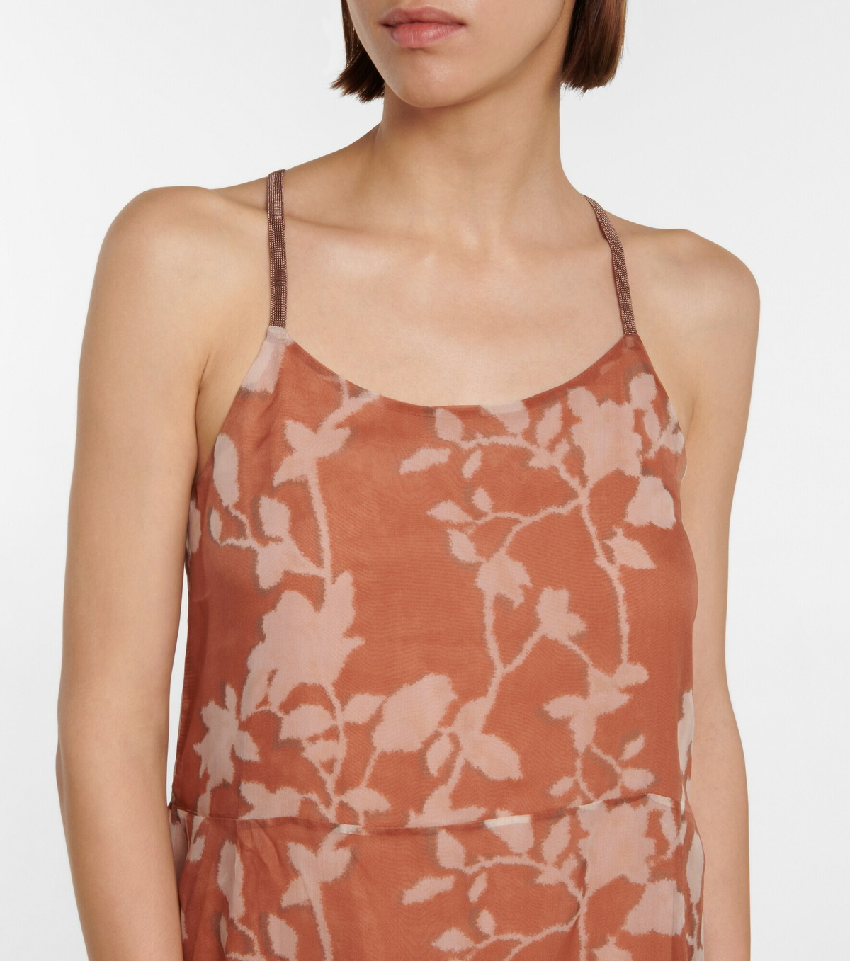 Chemisier Femme Brunello Cucinelli 100% Soie - Imprimé Floral - Taille M Neuve Avec étiquettes - Fabriqué En Italie