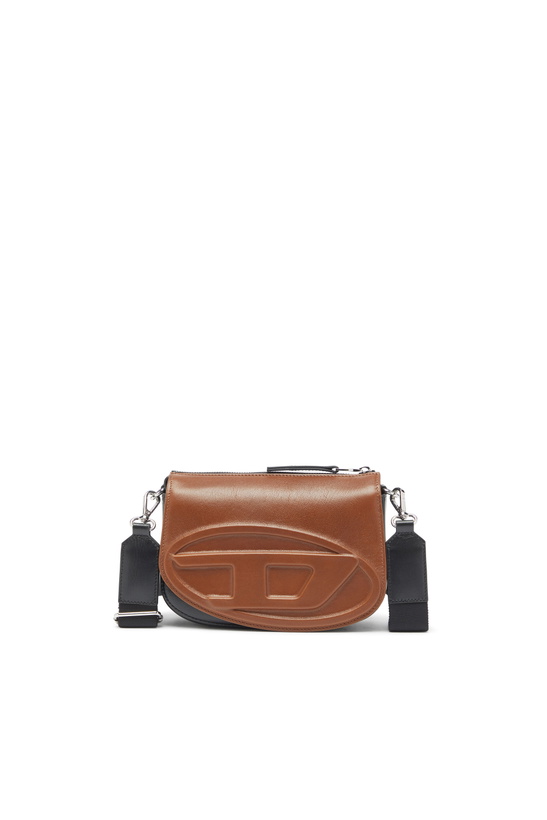 Photo: Diesel 1DR-Bicolour leather crossbody bag - Crossbody Bags - Unisex - Brown