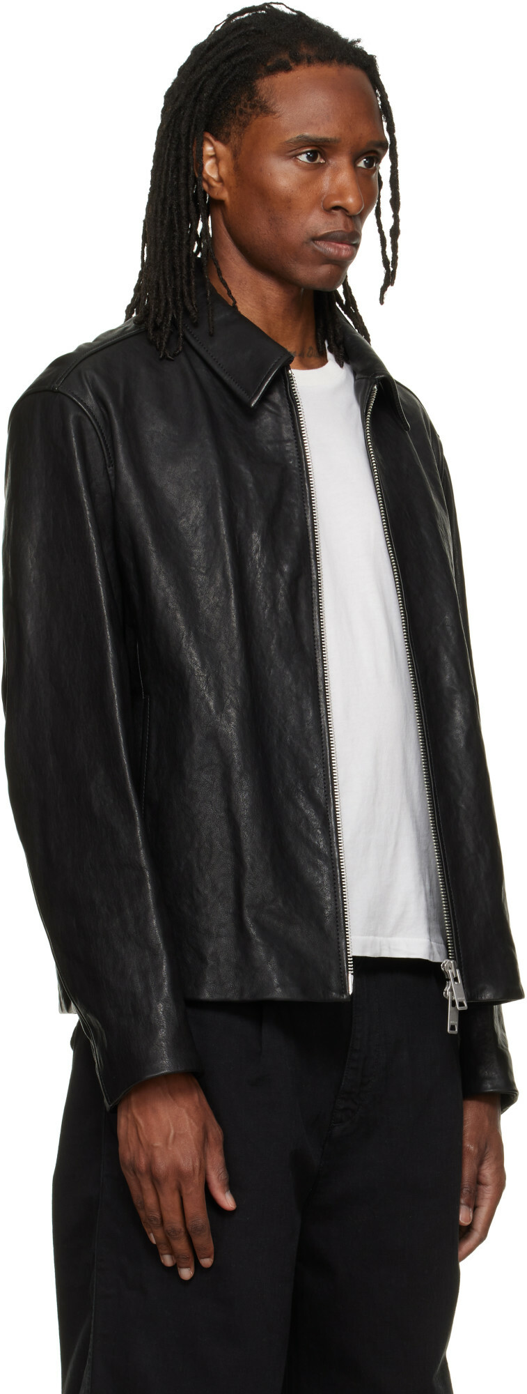 Hugo Black Regular-Fit Nappa Leather Jacket