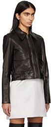 KHAITE Black Cordelia Leather Jacket