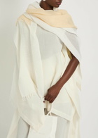 Issey Miyake Slits Cotton Stole - White - One Size