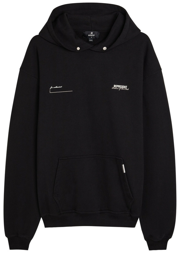 Photo: Represent Patron of The Club Logo Hooded Cotton Sweatshirt Black