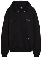 Represent Patron of The Club Logo Hooded Cotton Sweatshirt Black