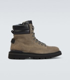 Bogner Seoul leather-trimmed suede lace-up boots