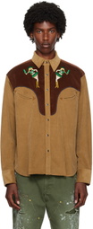 kolor Tan & Brown Western Shirt