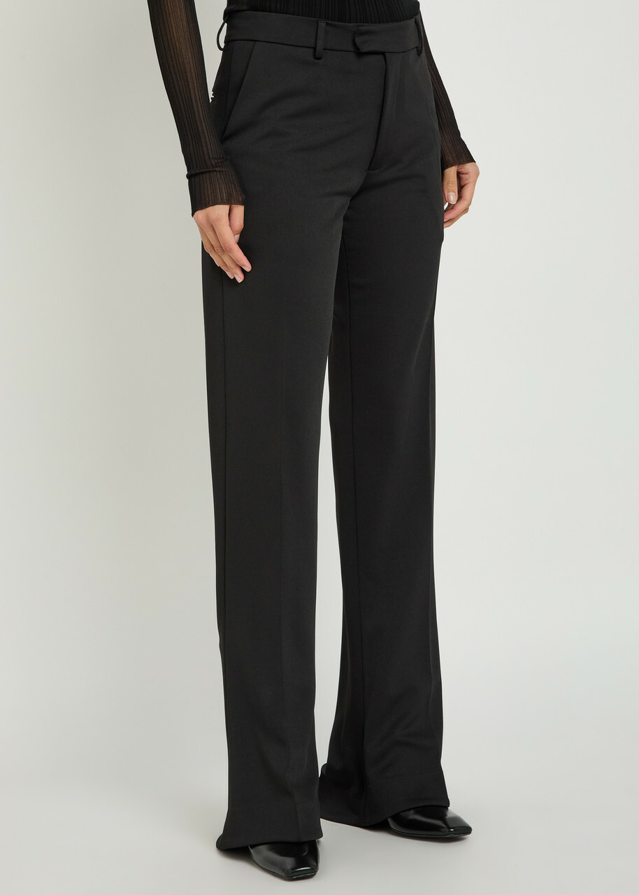 Aaron Esh Puddle Flared-leg Trousers Black