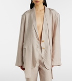 Acne Studios Checked scarf-detail blazer