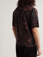 MCQ - Camp-Collar Logo-Appliquéd Printed Silk Shirt - Brown