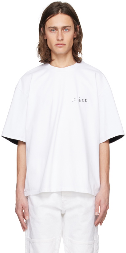 Photo: Le PÈRE White Double Sleeve T-Shirt