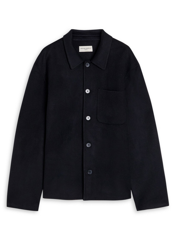 Photo: Officine Générale Wool Overshirt Jacket Navy