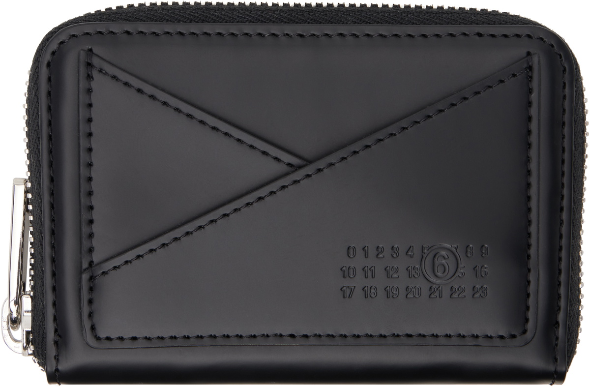 MM6 Maison Margiela Black Triangle 6 Zip Around Wallet MM6