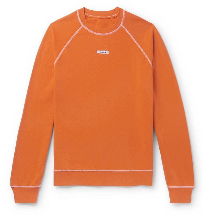 Photo: Très Bien - Logo-Appliquéd Loopback Cotton-Jersey Sweatshirt - Orange