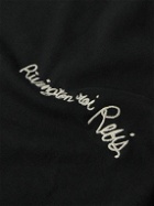 RRR123 - Laundry Bag Logo-Embroidered Cotton-Jersey Hoodie - Black