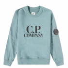 C.P. Company Undersixteen Women's Logo Crew Sweat in Mineral Blue