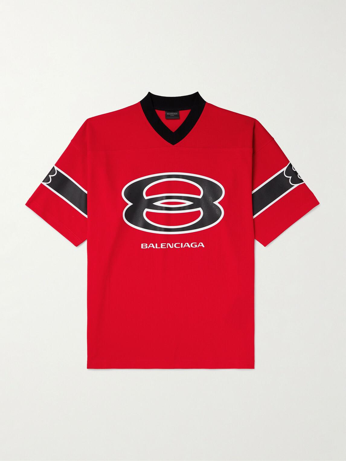 Balenciaga - American Football Oversized Printed Piqué T-Shirt - Red