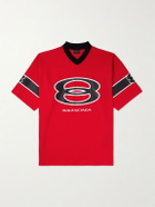 Balenciaga - American Football Oversized Printed Piqué T-Shirt - Red