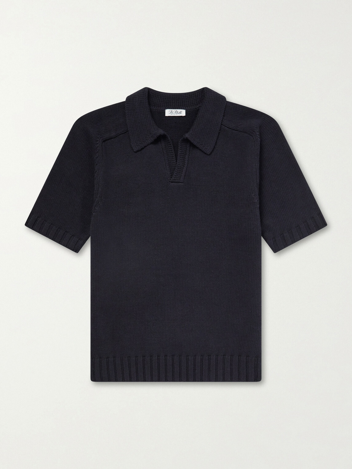De Petrillo - Knitted Cotton Polo Shirt - Blue