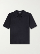 De Petrillo - Knitted Cotton Polo Shirt - Blue
