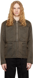 Han Kjobenhavn Brown Washed Layered Boxy Chore Jacket