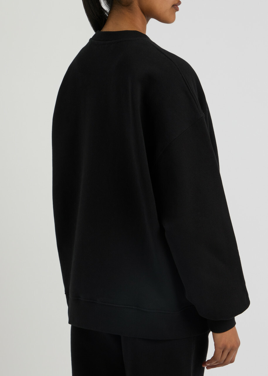 Rotate Sunday Logo-embroidered Cotton Sweatshirt Black