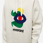 Isabel Marant Men's Wilanz Totem Logo Hoody in Ecru