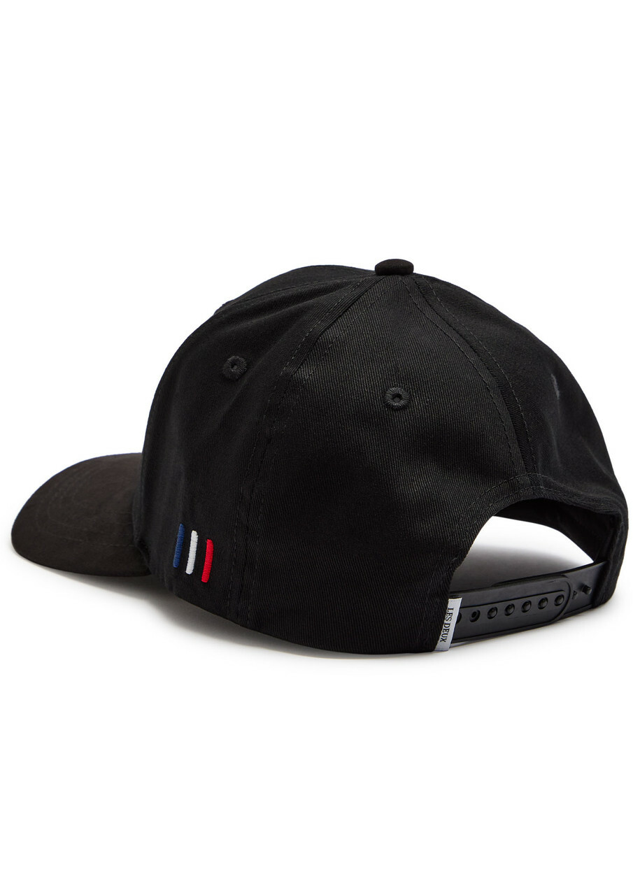 Les Deux Logo-embroidered Faux Suede and Canvas cap - Black - One Size