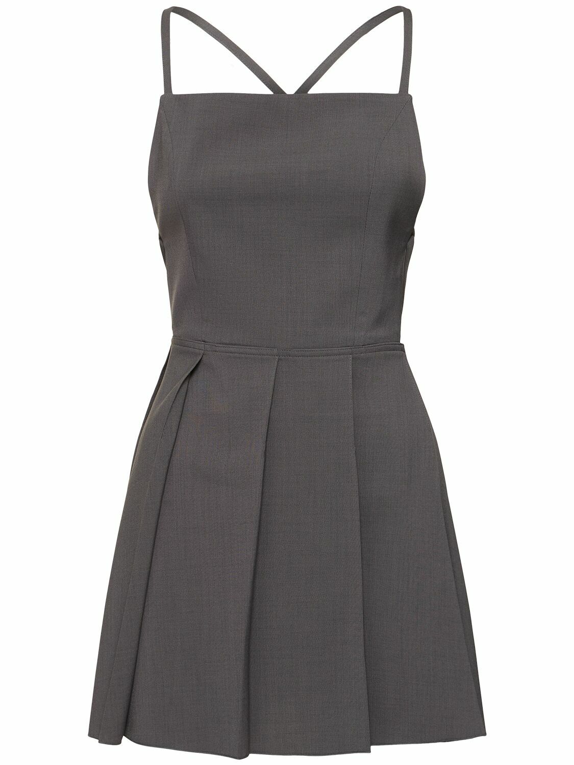 LOW CLASSIC Gray See-Through Stitch Minidress Low Classic