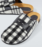 JW Anderson Checked leather-trimmed mules