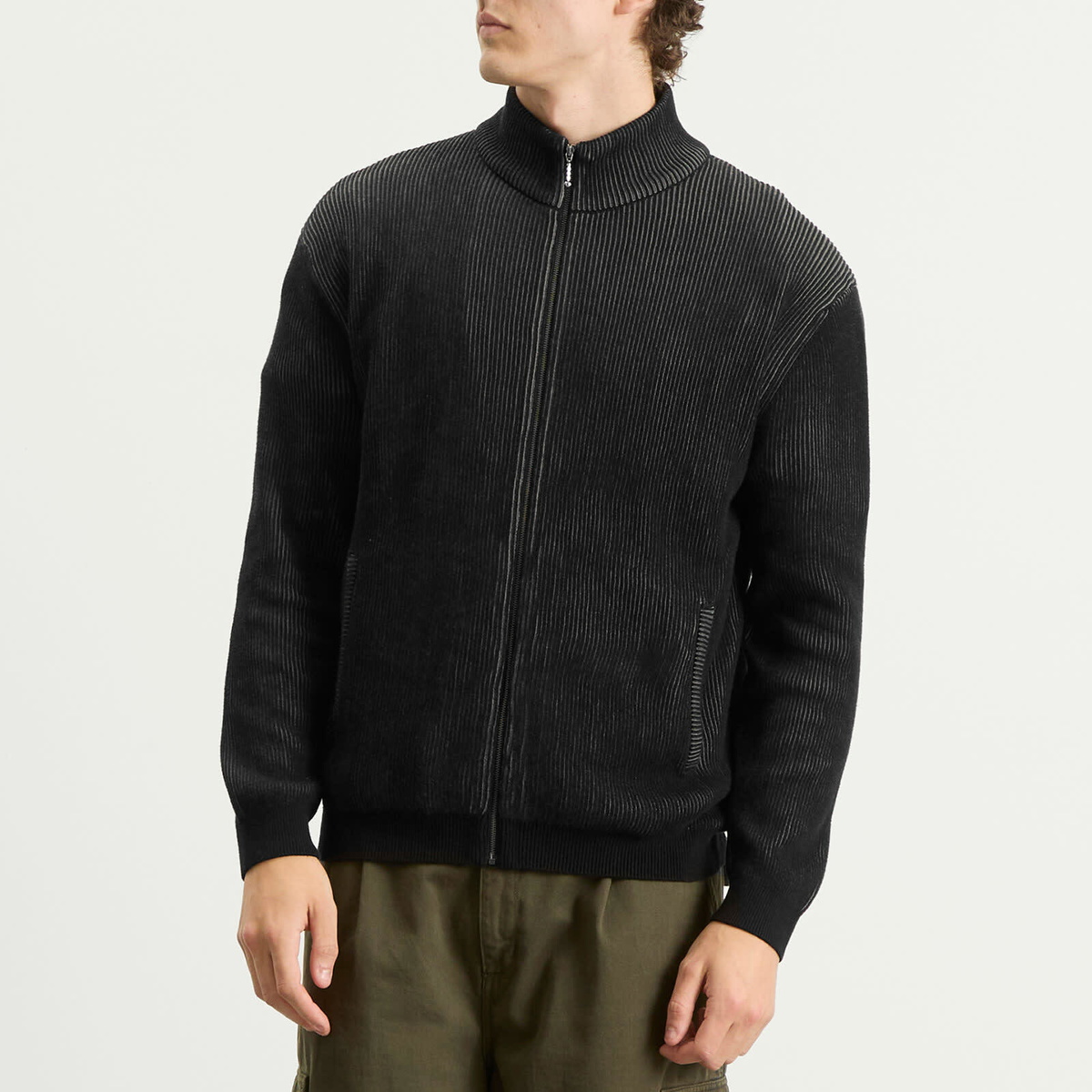 thisisneverthat Men's Full Zip Cardigan in Black