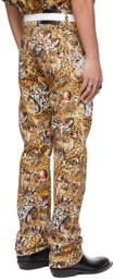 LU'U DAN SSENSE Exclusive Beige Leopard Collage Jeans