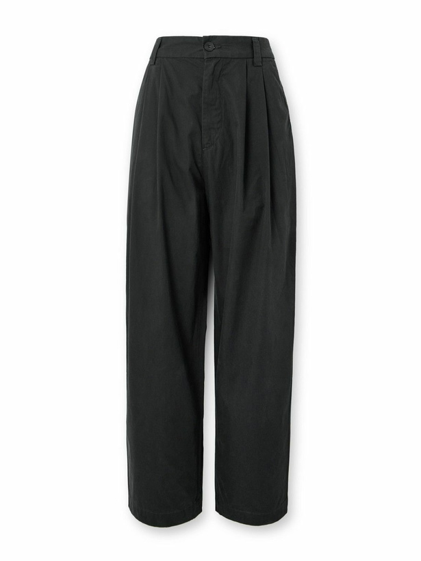Photo: AGOLDE - Slater Straight-Leg Pleated Cotton-Twill Trousers - Black