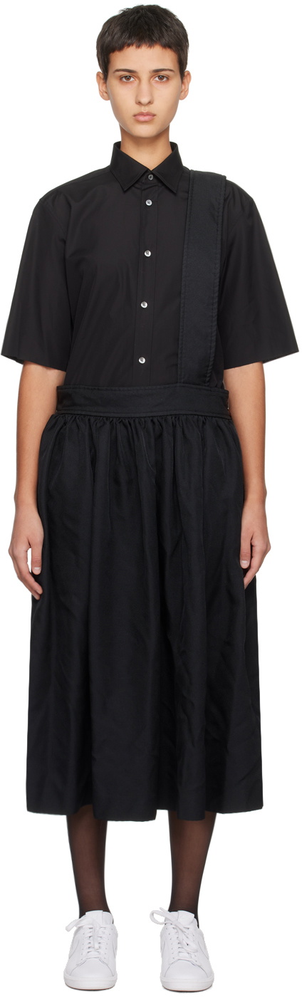 Black Comme des Garçons Black Shoulder Strap Midi Skirt