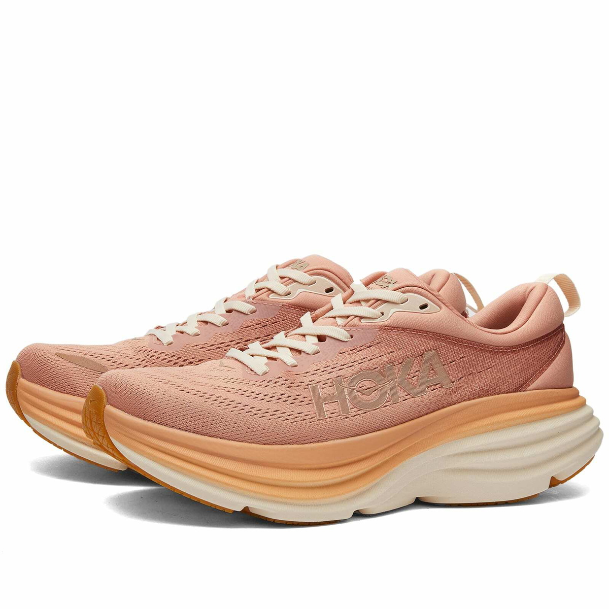 Hoka One One Women's Bondi 8 Sneakers in Sandstone/Cream Hoka One One