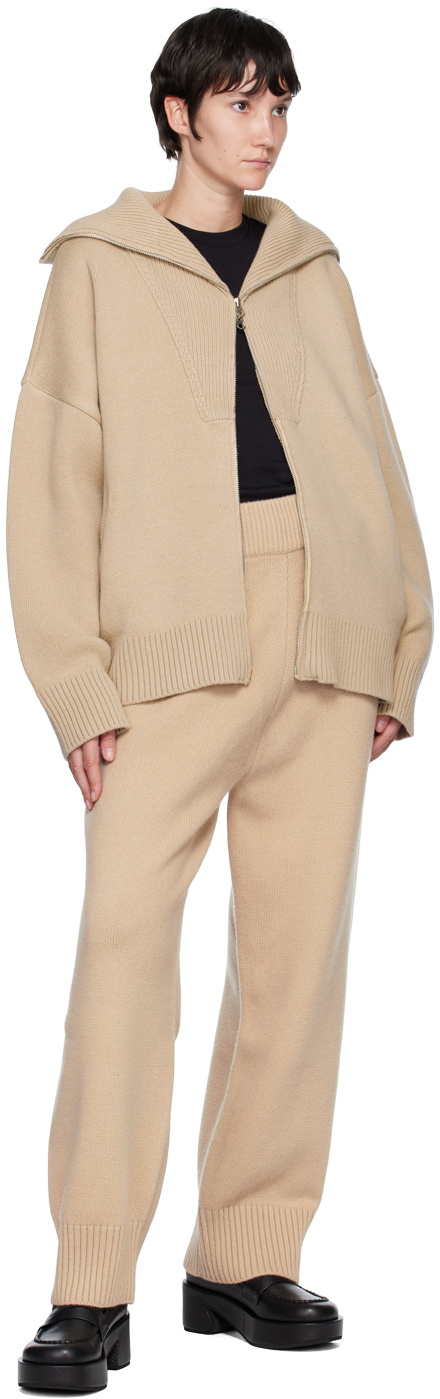 Trunk Project Beige Zip-Up Sweater