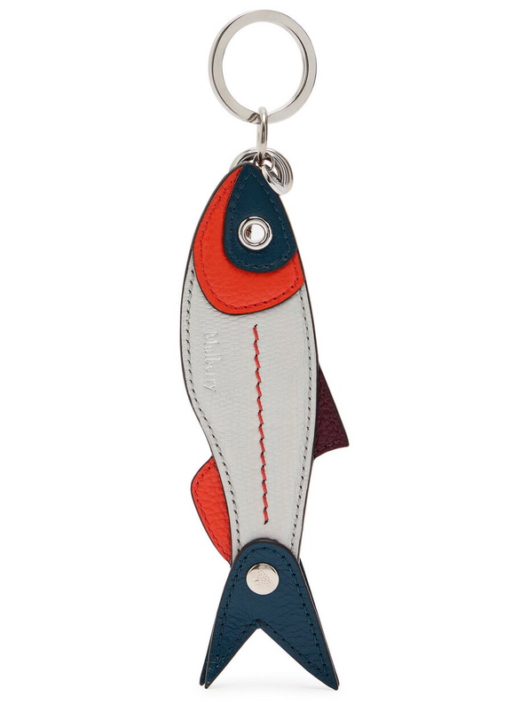 Photo: Mulberry Fish Panelled Leather Keyring - Multicoloured 1 - One Size