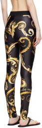Versace Jeans Couture Black & Gold Chromo Couture Leggings