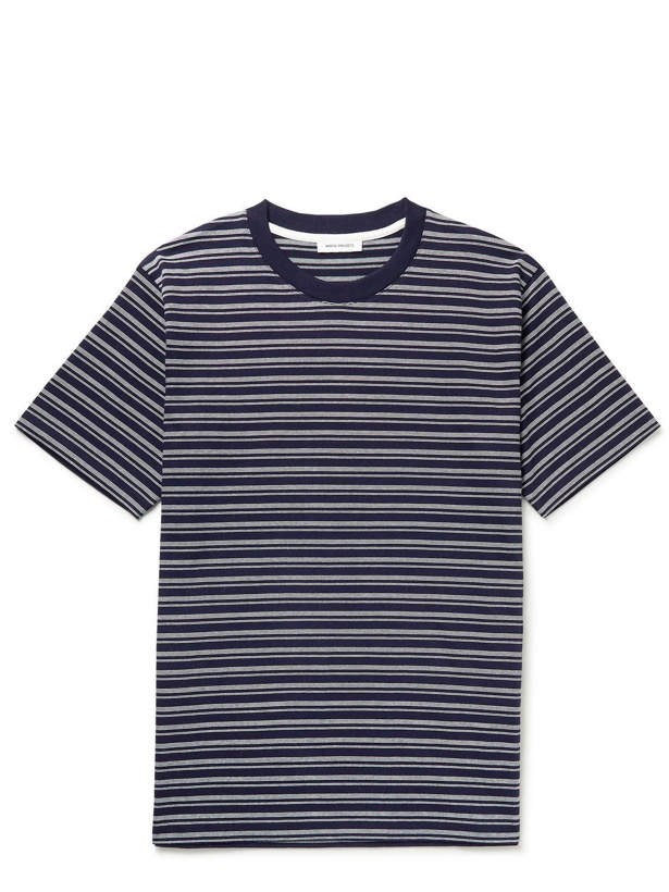Photo: Norse Projects - Johannes Striped Organic Cotton-Jersey T-Shirt - Blue