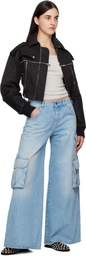 Off-White Blue Wide-Leg Denim Jeans