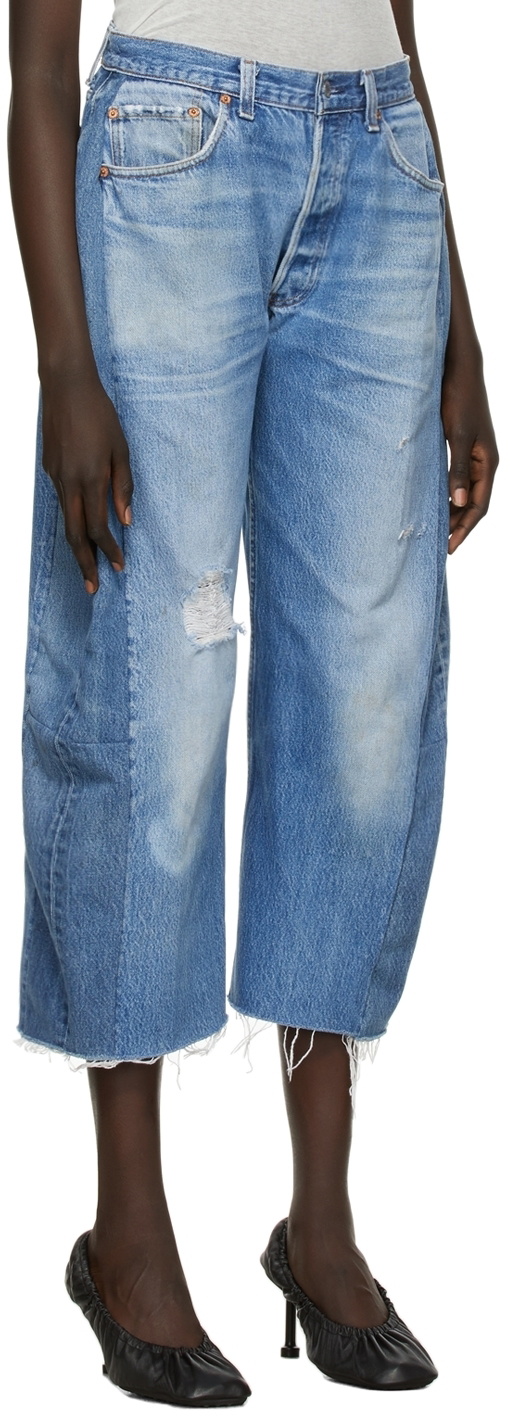 B Sides Blue Vintage Lasso Jean Slouch Crop
