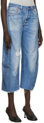 B Sides Blue Vintage Lasso Jean Slouch Crop