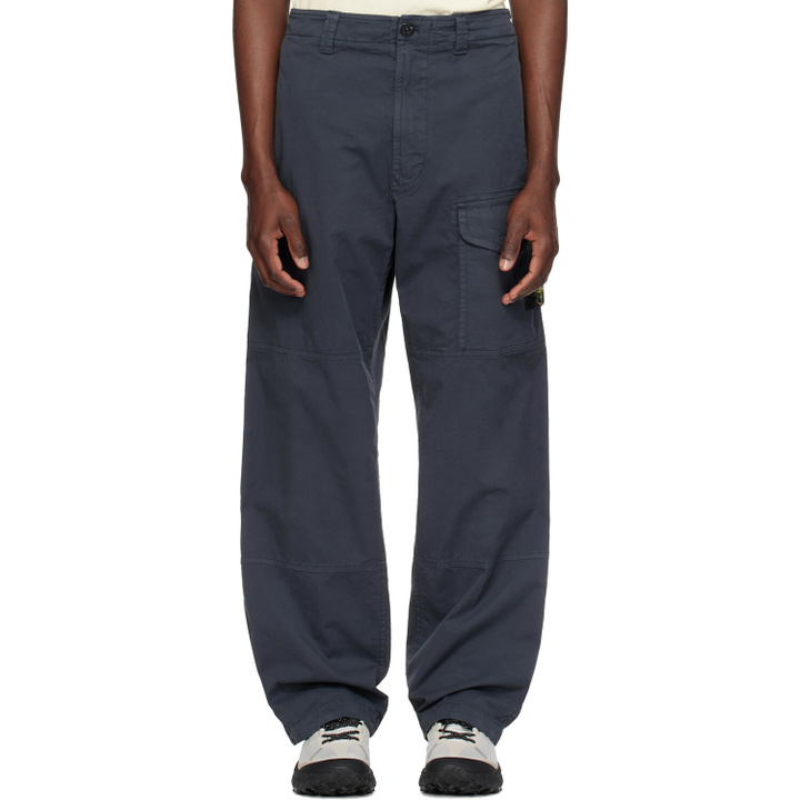 Photo: Stone Island Navy 3100002 Stretch Organic Cotton Twill Cargo Pants
