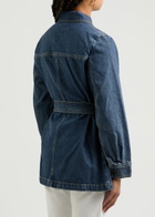 Frame Belted Denim Jacket Blue