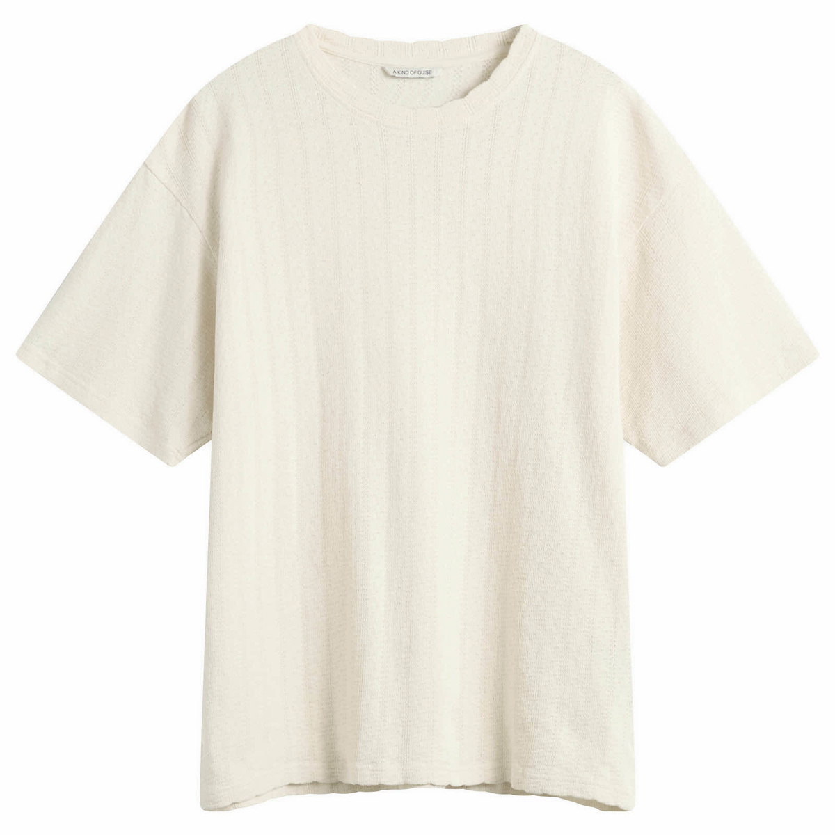 A Kind of Guise Men's Thuy Open Knit T-Shirt in Aran Creme