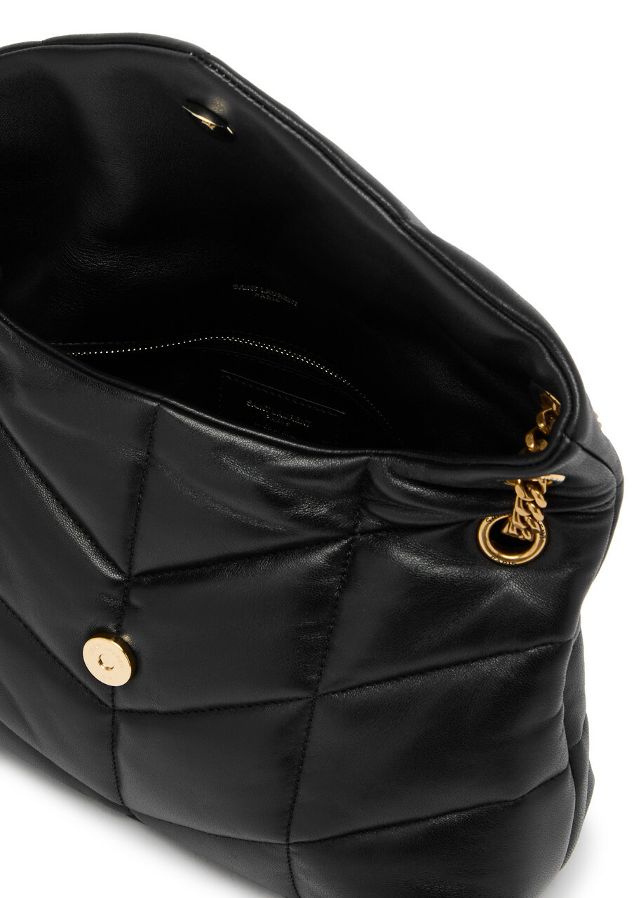 Saint Laurent Lou Puffer Small Leather Shoulder bag - Black - One Size